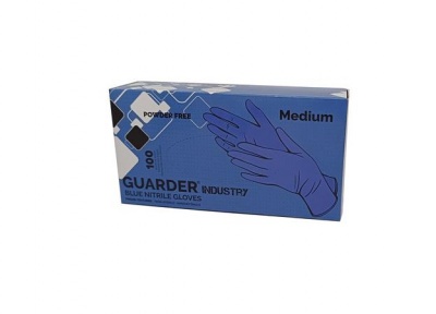 Védőkesztyű, egyszer használatos, nitril, L méret, 100 db, púder nélküli, kék