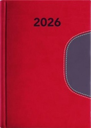 Naptár, tervező, B6, heti, DAYLINER "Memphis", piros-szürke
